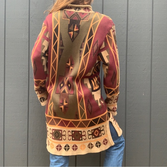 Norm Thompson long aztec cardigan Sz L - Picture 6 of 6